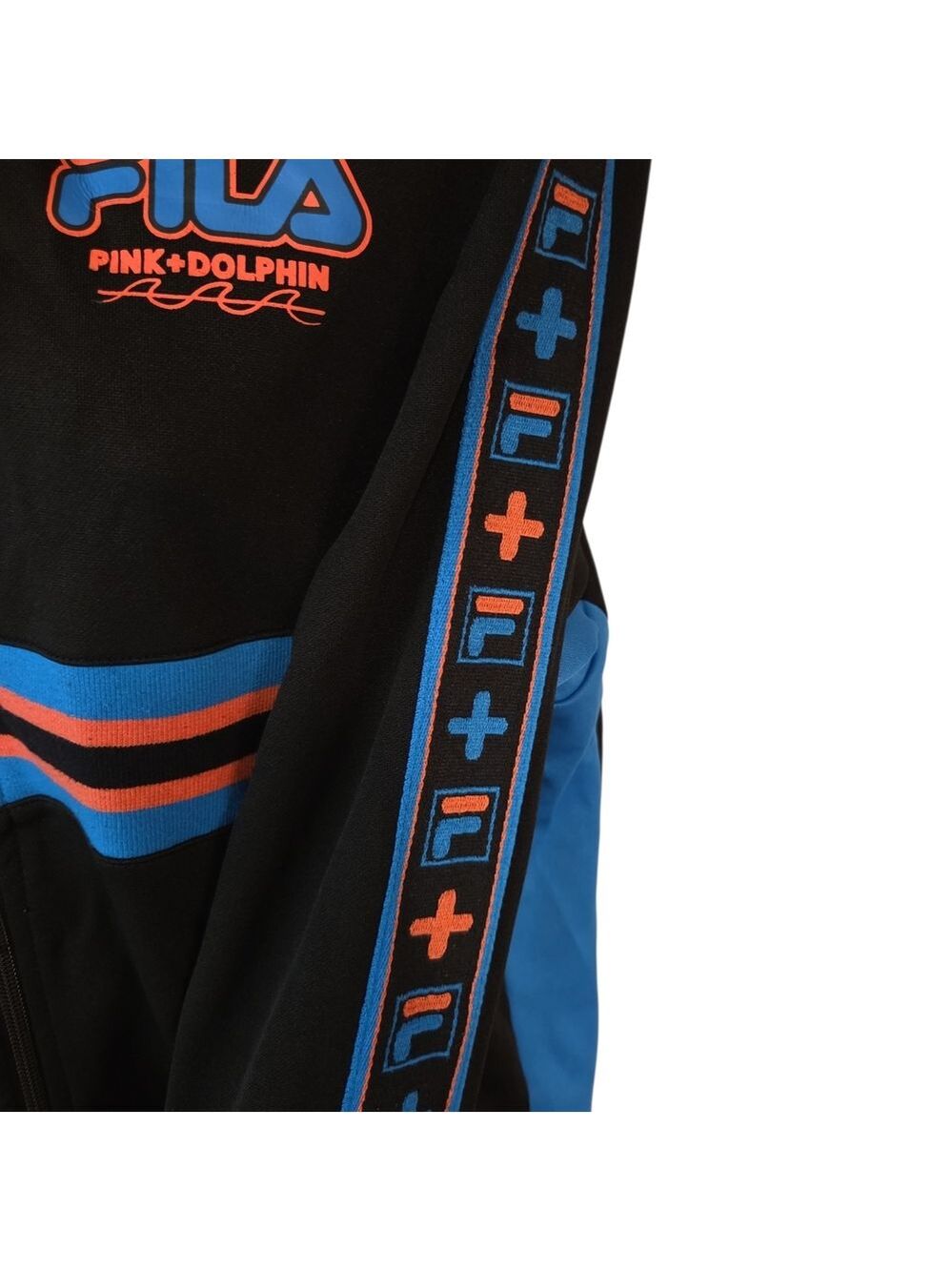 Fila Pink Dolphin Women's Black Track Jacket Size S - Picture 4 of 6